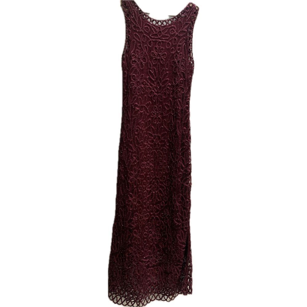 Lace Maxi Dress Formal Evening Party Sleeveless‎ Maroon